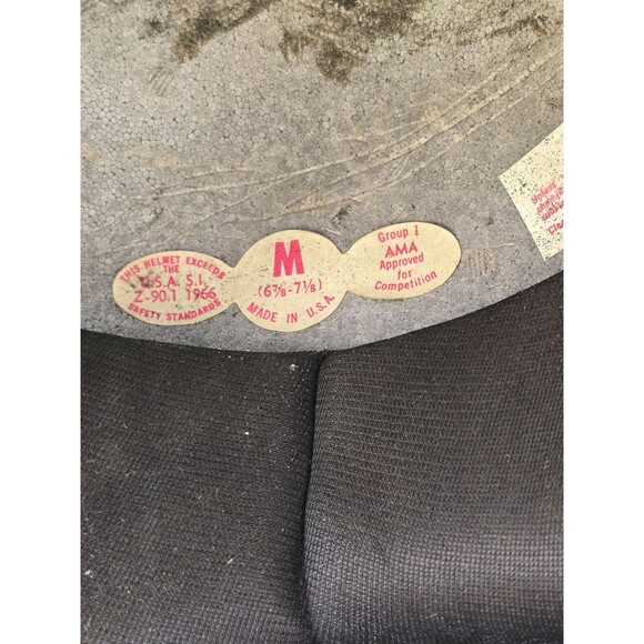 Vintage Blue Metallic Flake Motorcycle Helmet Size Medium With Visor 6 7/8-7 1/8 - Picture 12 of 14